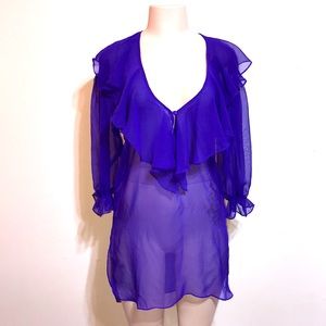 Vintage Gold Label VS Purple Ruffled Night Dress